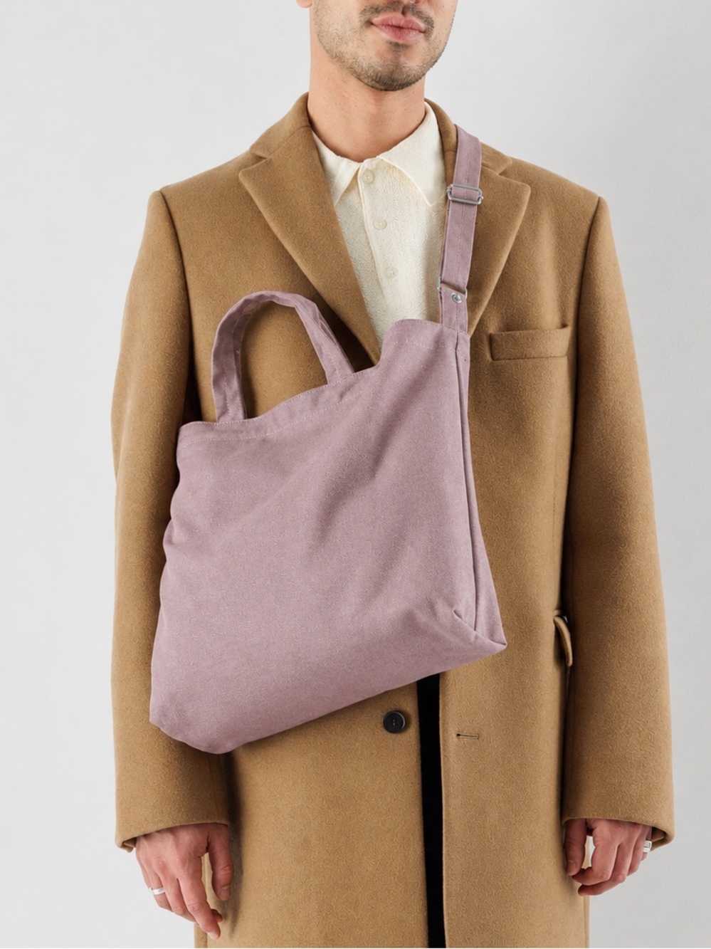 Baggu Horizontal Classic Duck Bag Canvas Shoulder Adjustable Mauve Casual Travel